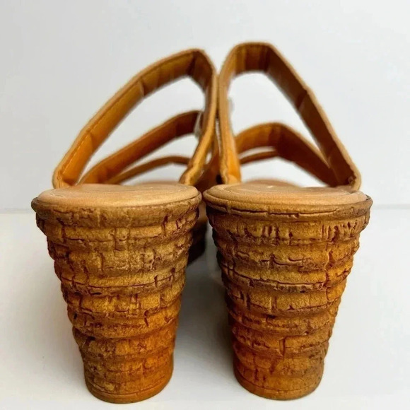 Mariella cork wedges sandals, heeled, 9, open toe,  brown Beach Pool Resort NEW - Picture 7 of 9